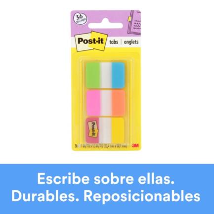 BANDERITA ADHESIVA POST IT 3M RIGIDA COLORES BRILLANTES