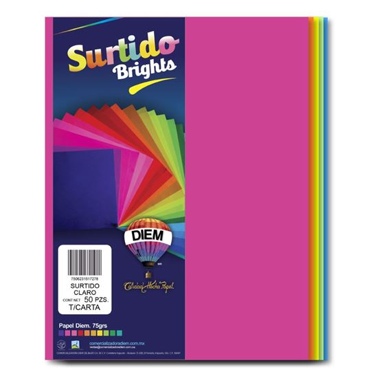 PAPEL DIEM CARTA MULTICOLOR BRIGHTS 10 COL. PTE 25