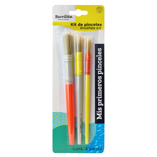 PINCEL BARRILITO PEBK1 C/3 MIS PRIMEROS PINCELES