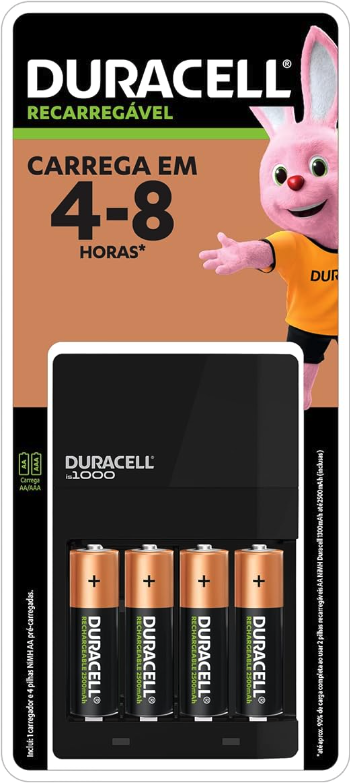 CARGADOR DURACELL C/4 PILAS RECARGABLES AA 2500mAH