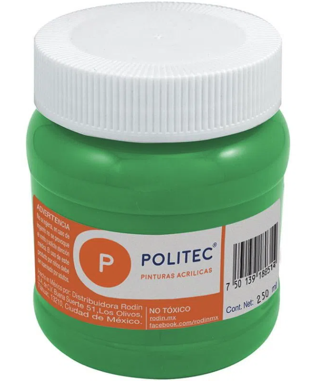 PINTURA ACRILICA POLITEC 250ML VERDE CLARO