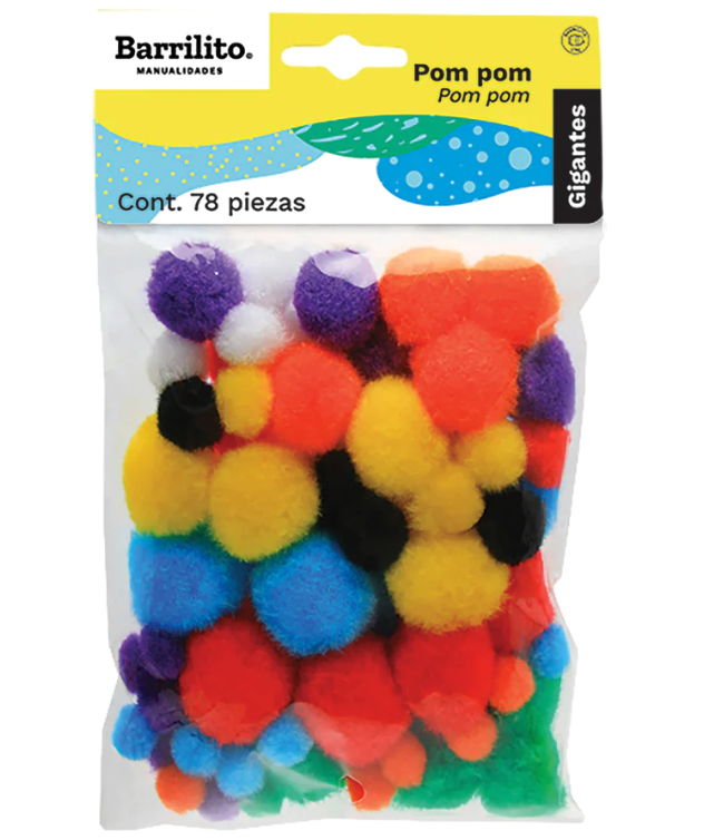 POM POM BARRILITO PTE.C/78 SURTIDO COLOR Y TAMAÑOS