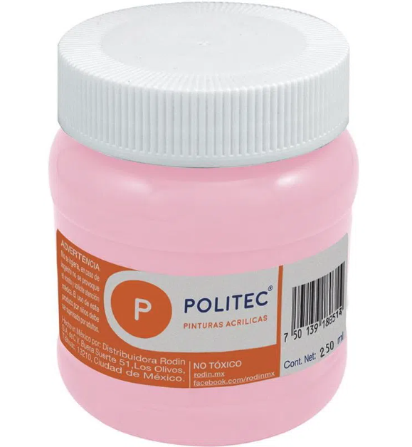 PINTURA ACRILICA POLITEC 250ML ROSA PASTEL