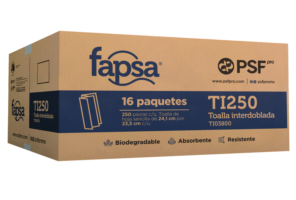 TOALLA INTERDOBLADA FAPSA 16/250 3800