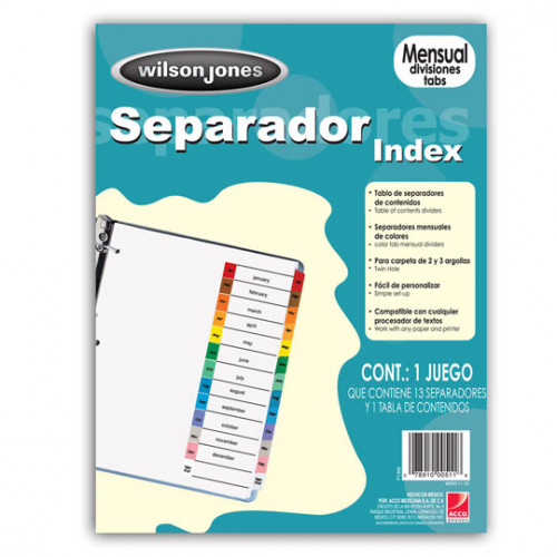 SEPARADOR WILSONJONES INDEX P1368 MENSUAL