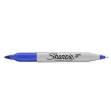 MARCADOR SHARPIE TWIN TIP DOBLE PUNTA AZUL