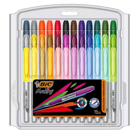 MARCADOR BIC MARKING P/FINO PTE C/36 PZAS. SURTIDO