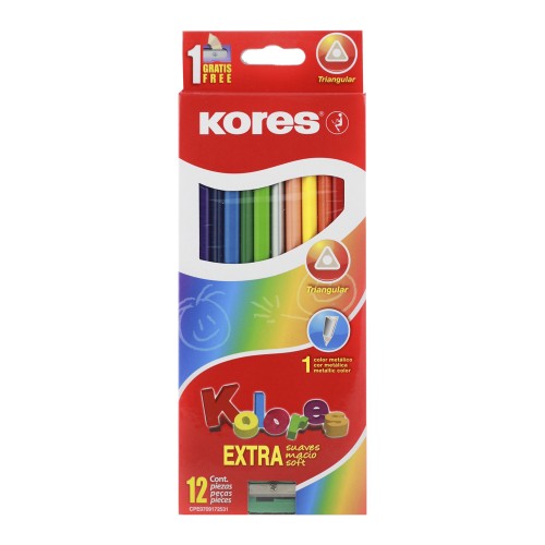 COLORES KORES TRIANGULAR C/12 PZAS.