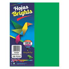 [10-657126] PAPEL DIEM CARTA BRIGHTS PTE C/100 13 VERDE BANDERA
