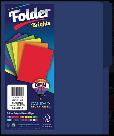 [10-657079] FOLDER BRIGHTS DIEM PTE C/25 PZAS. AZUL MARINO
