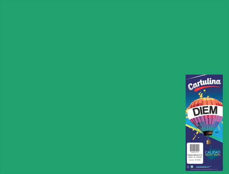 [10-657226] CARTULINA DIEM BRIGHTS 50X66 PTE C/10 13 VERDE BANDERA