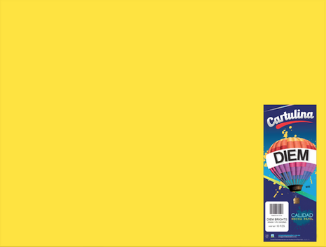 [10-657218] CARTULINA DIEM BRIGHTS 50X66 PTE C/10 09 CANARIO