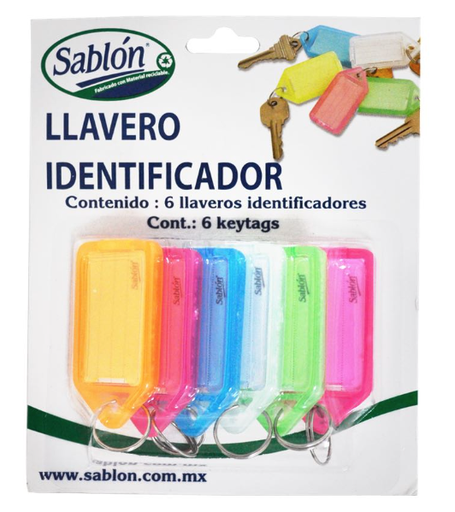 [10-372046] LLAVERO IDENTIFICADOR SABLON PTE C/6 PZAS.