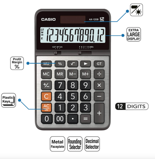 [13-AX120B] CALCULADORA CASIO DE ESCRITORIO AX-120B