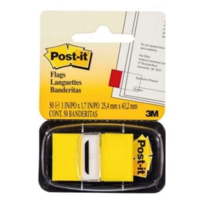 [57-680-AA] NOTAS ADHESIVAS BANDERITA 3M 680 POST IT C/50 AMARILLO
