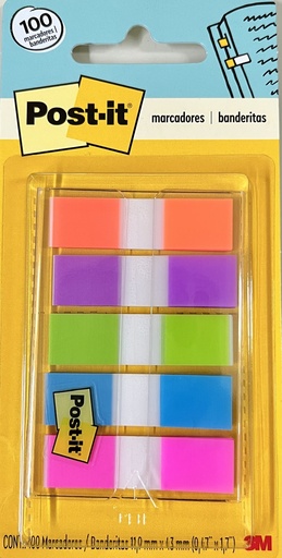 [12-683-5] NOTAS ADHESIVAS BANDERITAS 3M POST IT 5 COL ULTRA  C/100H 683-5AB