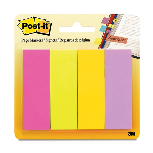 [57-6714AU] NOTAS ADHESIVAS BANDERITA 3M 50H C/4COL PAPEL GDE