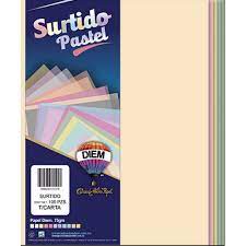[10-657195] PAPEL DIEM CARTA MULTICOLOR PASTEL 5 COL. PTE 100