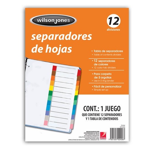 [10-102006] SEPARADOR WILSONJONES P2457 C/10 SEPARADORES