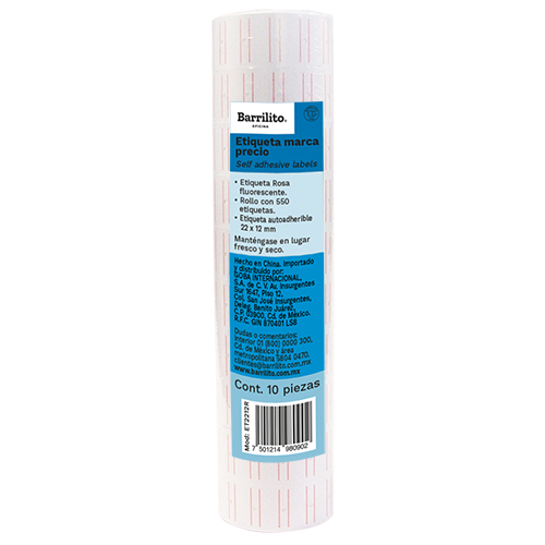 [10-104945] ETIQUETA TRAK BARRILITO SENCILLA BLANCA PTE. C/10ROLLOS