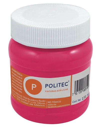[09-32340] PINTURA ACRILICA POLITEC 250ML ROSA MEXICANO