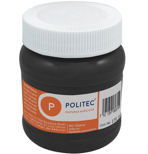[09-30247] PINTURA ACRILICA POLITEC 250ML NEGRO