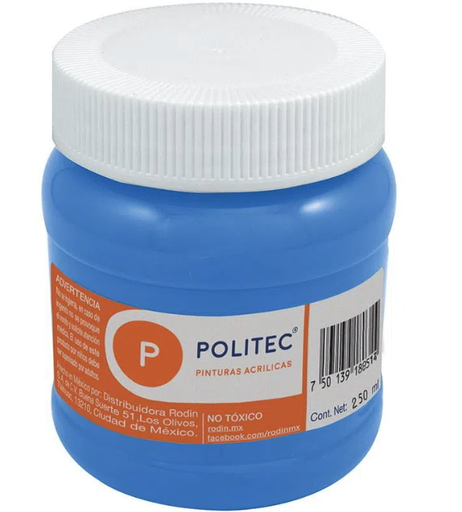[09-31343] PINTURA ACRILICA POLITEC 250ML AZUL CELESTE