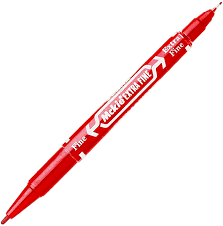 [10-642068] MARCADOR MCKIE DOBLE PUNTA ZEBRA 4002 ROJO