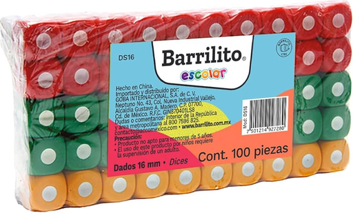 [10-927280] DADO BARRILITO 16MM DS16 C/100PZAS