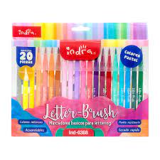 [10-630022] MARCADOR INDRA LETTER-BRUSH 0368 C/20 PZAS.