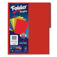 [10-657062] FOLDER BRIGHTS DIEM PTE. C/25 PZAS. ROJO 05