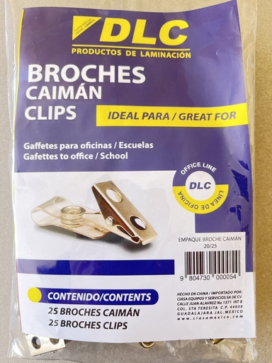 [10-418054] BROCHE CAIMAN PARA GAFETE C/100 METALICOS
