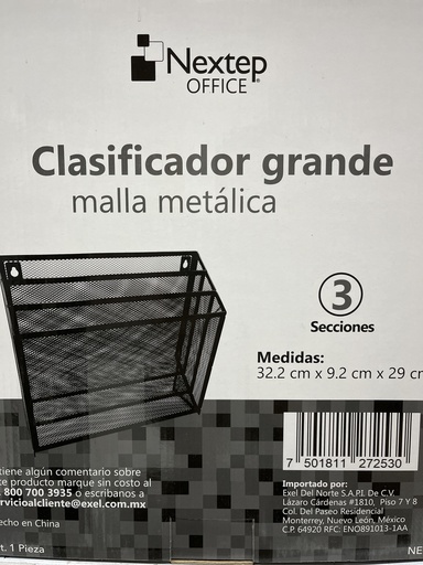 [10-812564] CLASIFICADOR MALLA METALICA 3 NIVELES