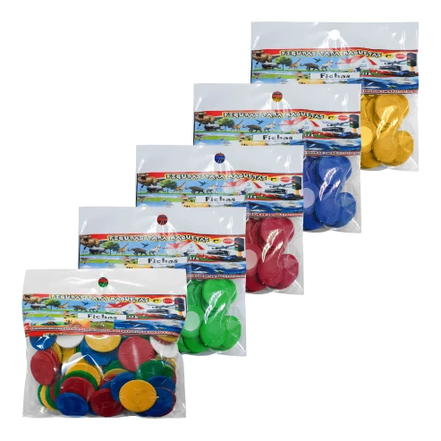 [FICHAS CH] FICHAS DE PLASTICO CHICAS DE COLORES 100PZA