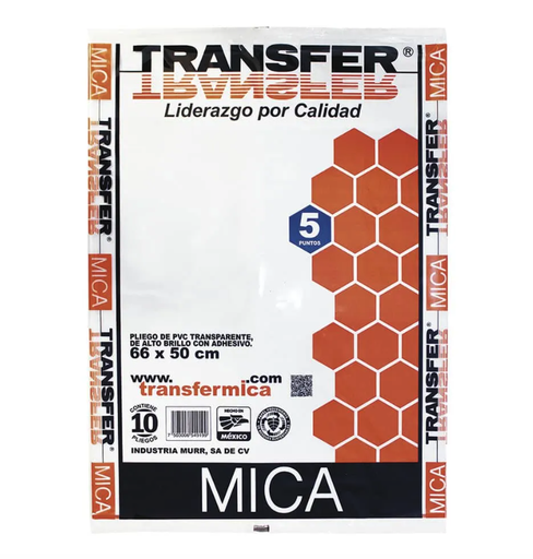 [10-452050] MICA ADHESIVA TRANSFER 66X50CM C/10