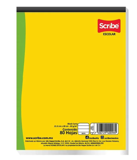 [13-11739C] BLOCK CARTA SCRIBE MEGA 80H CUADRO-5