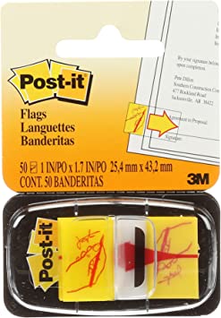 [12-4704] NOTAS ADHESIVAS BANDERITA POST-IT FIRME AQUI C/50