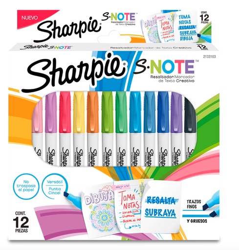 [10-130956] MARCADOR RESALTADOR SHARPIE SNOTE C/12