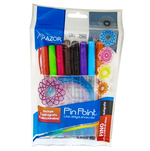 [10-372520] BOLIGRAFO AZOR PIN POINT COLORES PTE.C/8 PZAS