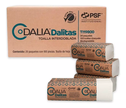 [37-TI19800] TOALLA INTERDOBLADA DALIA BLANCA 20/100 TI19800