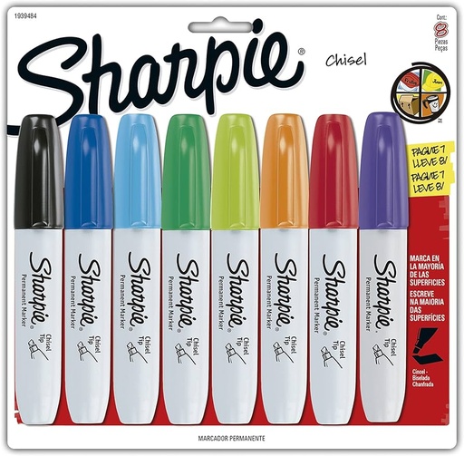 [17-092358] MARCADOR SHARPIE CHISEL SURTIDO C/7