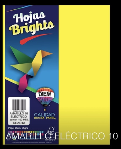 [10-657118] PAPEL DIEM CARTA BRIGHTS PTE. C/100 09 CANARIO