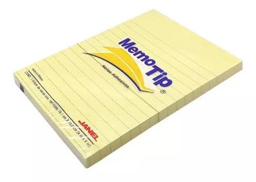 [11-01174] NOTAS ADHESIVAS MEMO TIP RAYADAS 4X6 C/100HOJAS