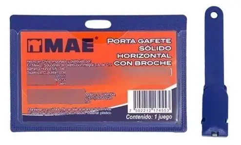 [13-GFSH10] PORTA GAFETE PLASTICO RIGIDO AZUL HORIZONTAL MAE 5X9