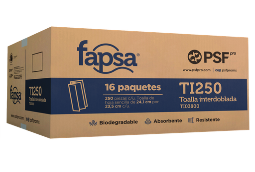 [35-PTO0002SF] TOALLA INTERDOBLADA FAPSA 8/250 ECOLOGICO 03895