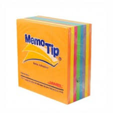 [10-590848] NOTAS ADHESIVAS CUBO NEON 3X3 JANEL ARCO IRIS