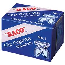 [10-122020] CLIP BACO GIGANTE MARIPOSA NO.1 CAJA CON 12 PZAS