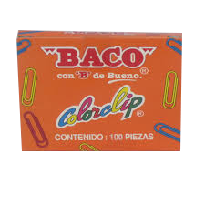 [10-122002] CLIP DE COLORES BACO NO.1 C/100 PZAS