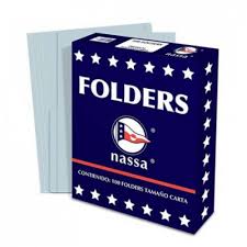 [10-302120] FOLDER CARTA AZUL PASTEL PTE. C/100 PZAS.