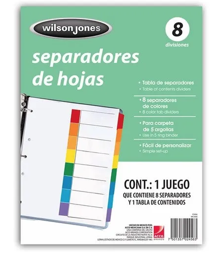 [10-102002] SEPARADOR WILSONJONES P2455 C/5 SEPARADORES